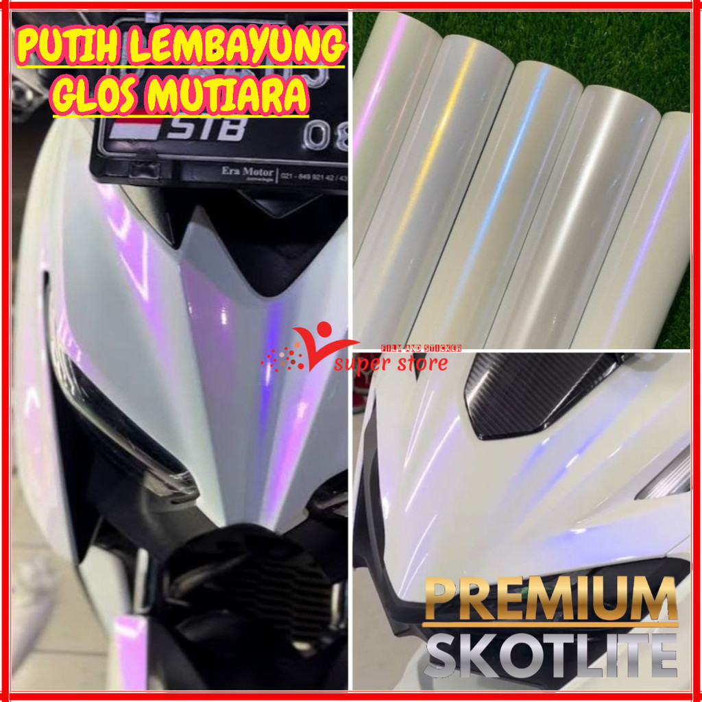 Stiker Skotlite Putih Lembayung White Bunglon Mutiara Merk MAXDECAL