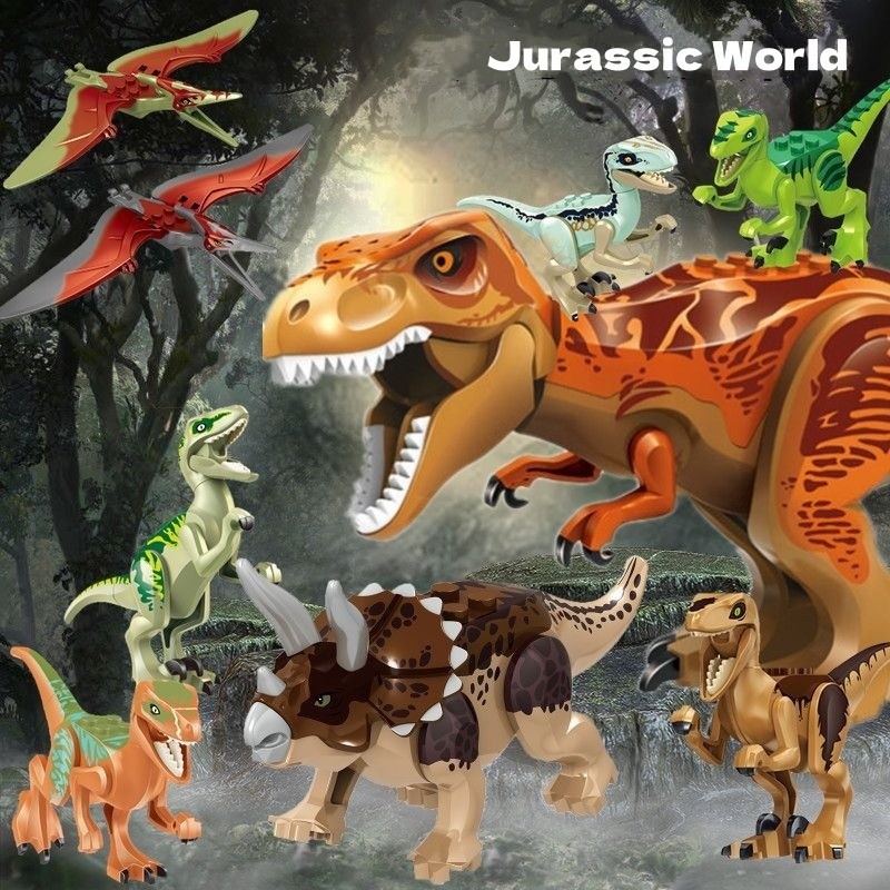 Mainan Besar Dino DIY Blok boneka Hewan T-Rex Tyranosauru Rakit Dinosaurus Assembly Brick