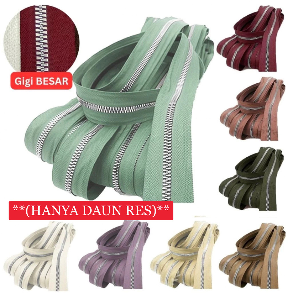 Daun Resleting BESI (2 Arah - GIGI BESAR) BESI No. 5B Nekel - Aksesoris Tas (IMPORT)