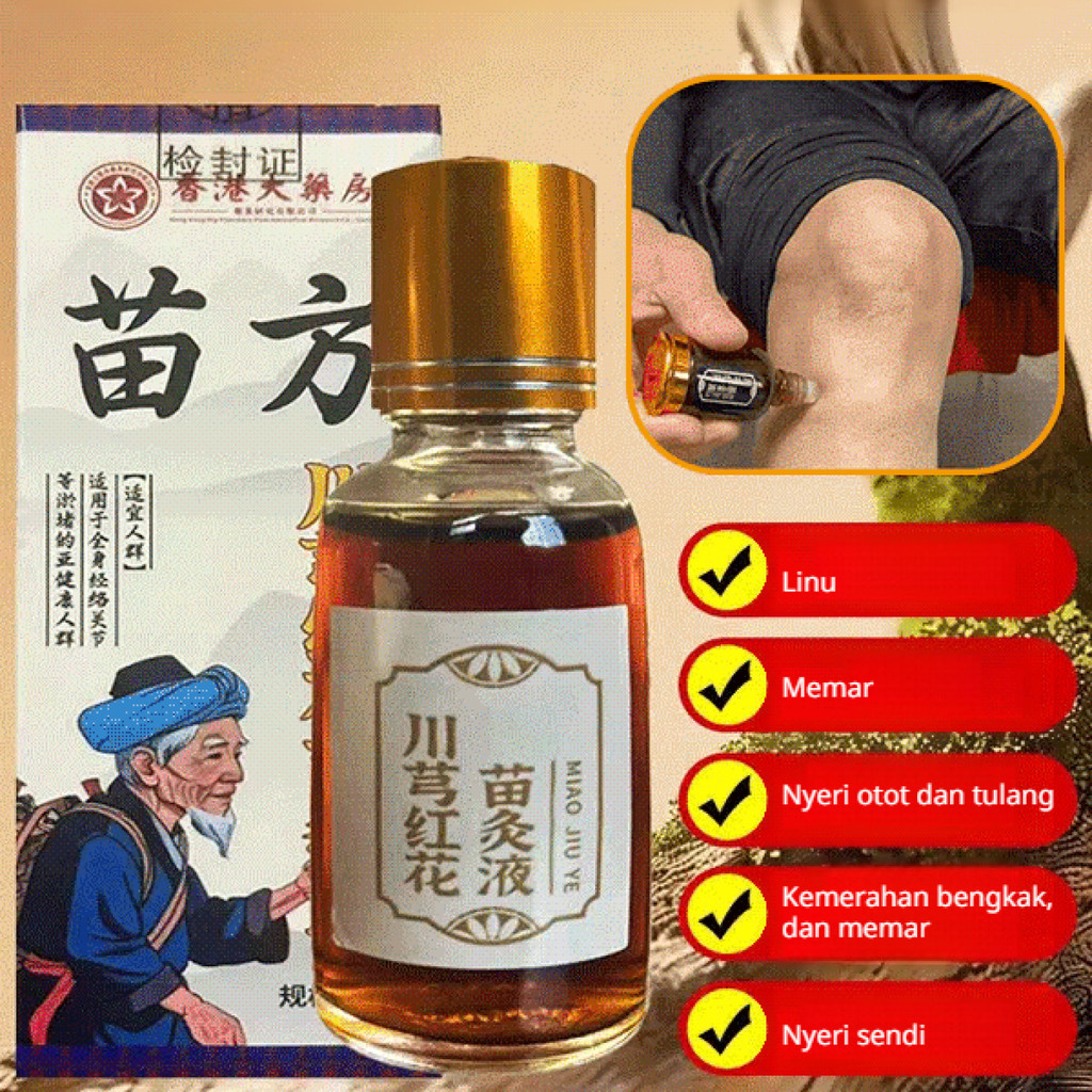 Safflower Moxa Cair/Obat Nyeri Sendi/Pegal Linu Asli Bahan Alami/Reaksi Cepat/Praktis Untuk Lansia/A