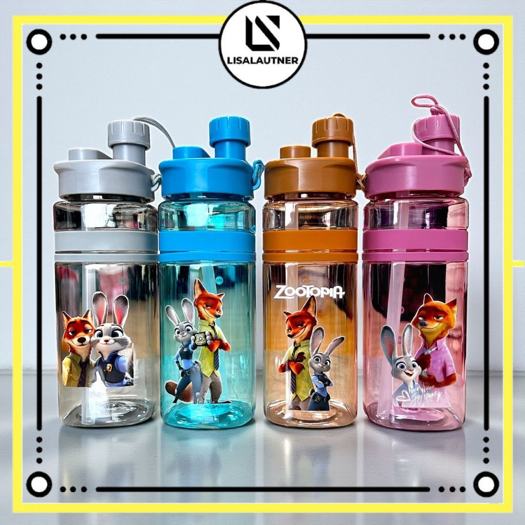 Botol Minum Karakter Zootopia BPA Free / Tumbler Anak Dewasa Karakter Lucu / Botol Minum Warna Cewek
