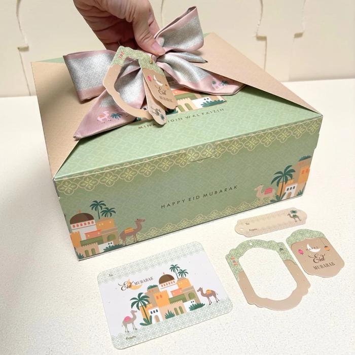 5 Set Box Jinjing Twilly Ishana 25x25x10 22x22x12 20x20x12 Box Kue Lapis Idul Fitri Lebaran - Box Is