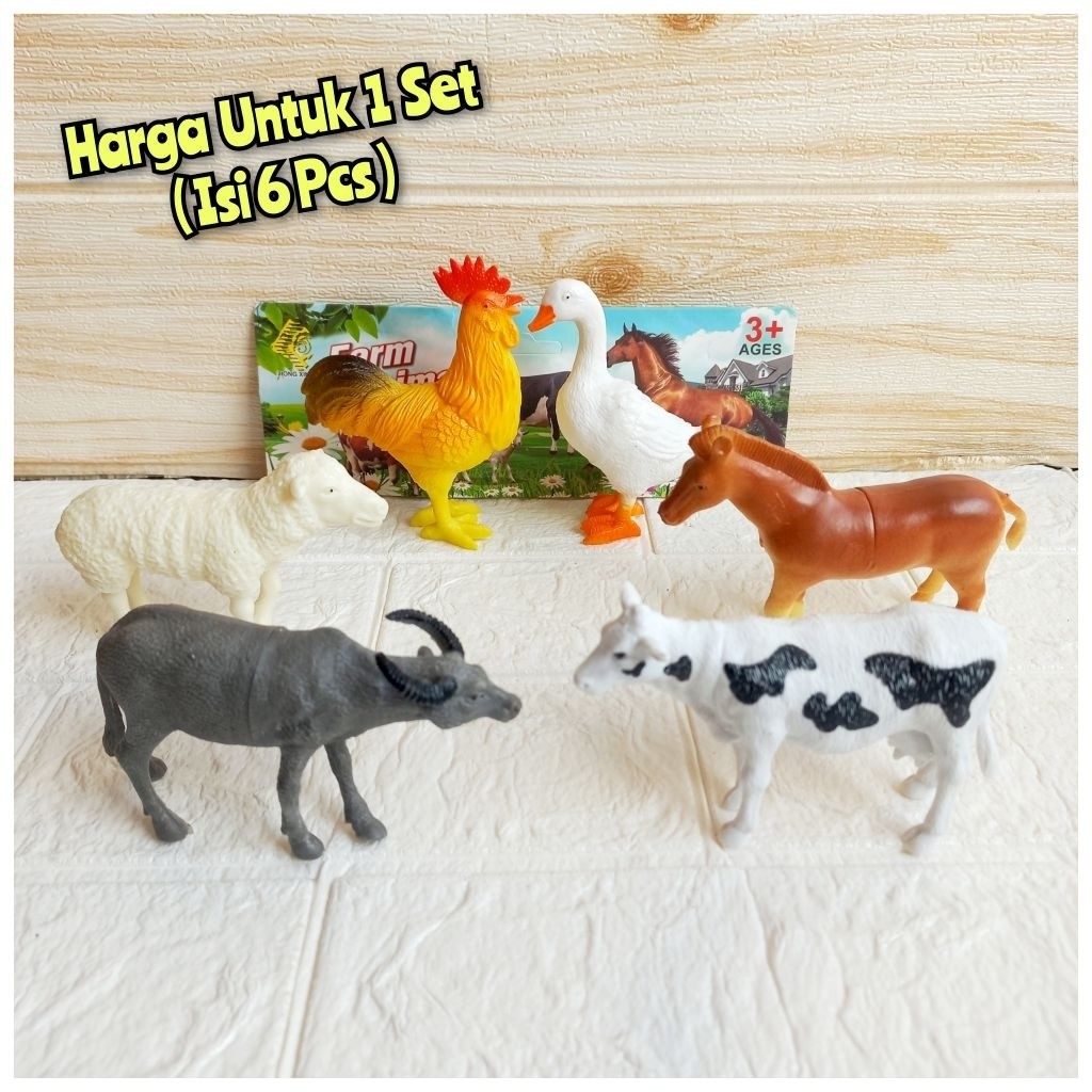 Toman Project Mainan Set Figur Hewan Ternak Karet Besar Edukatif - Action Figure Binatang Farm Ungga