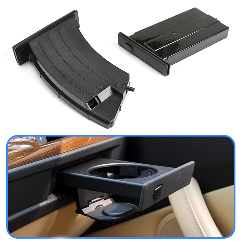 Car Front Left Right Cup Holder Drink Rack For BMW E60 E61 5 Series 2003-2010 Black Cup Holders Car 