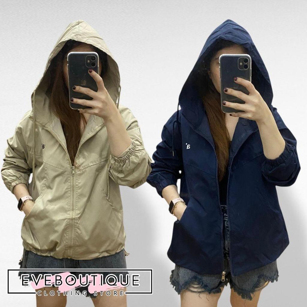 EveBoutique Jaket Hoodie Korean Parasut Twill Alpha Degree Bahan Adem High Grade Resleting Full Pock