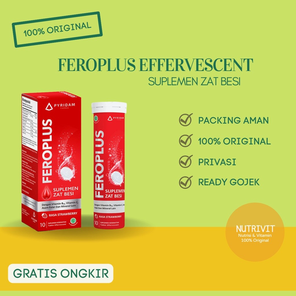 FEROPLUS EFFERVESCENT - suplemen zat besi