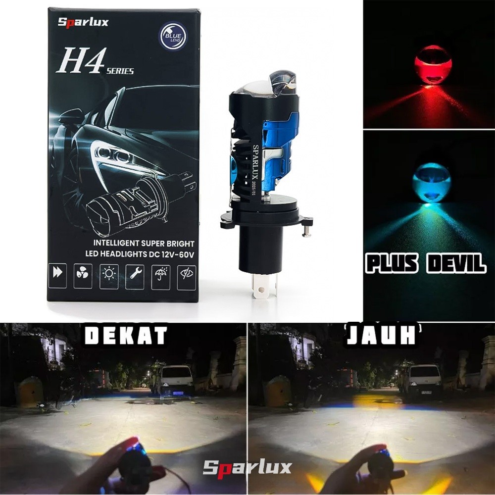 Sparlux  Lampu utama H4 LED Purple Lens