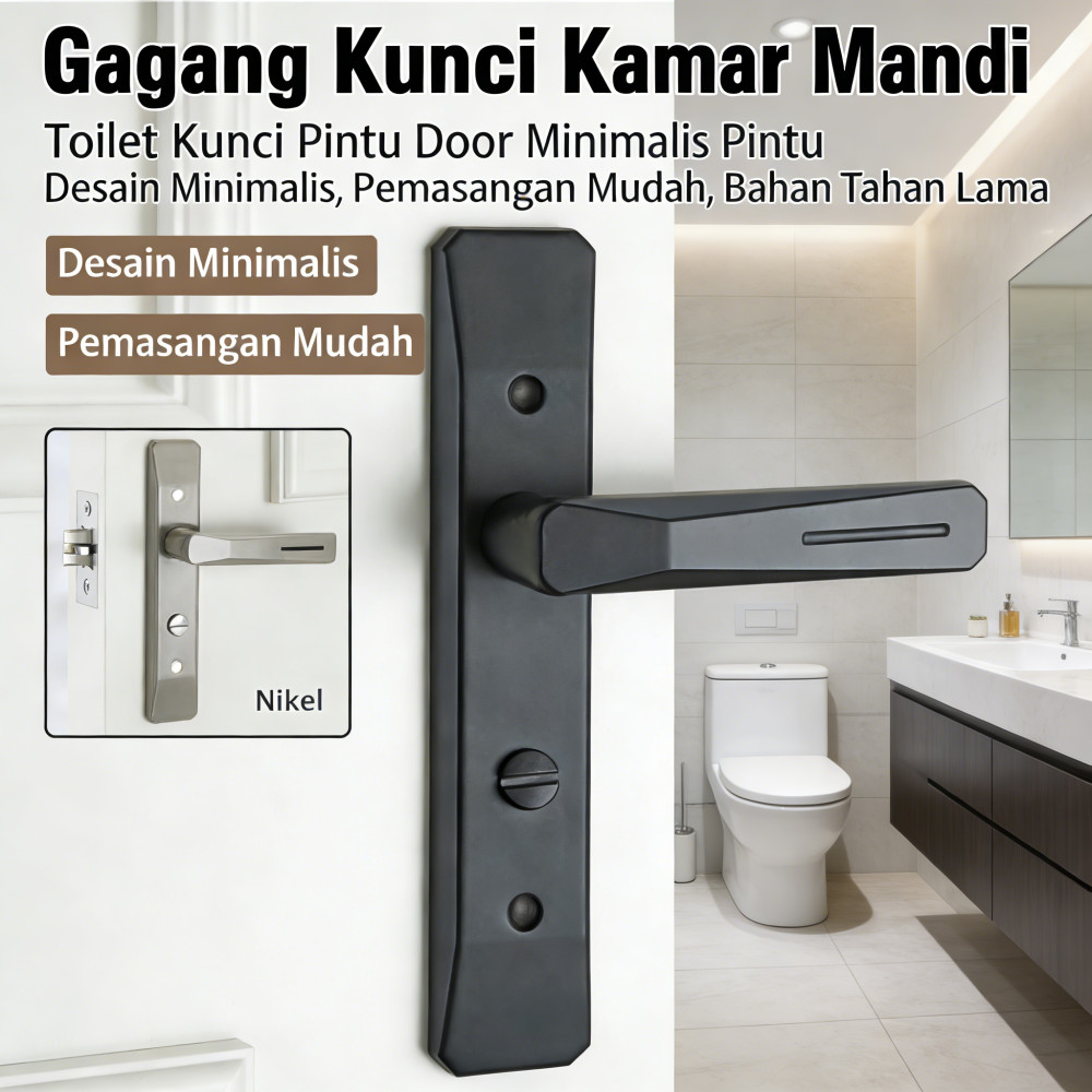 Kunci Gagang Pintu Kamar Mandi Toilet Minimalis Door Lock Pintu Kunci