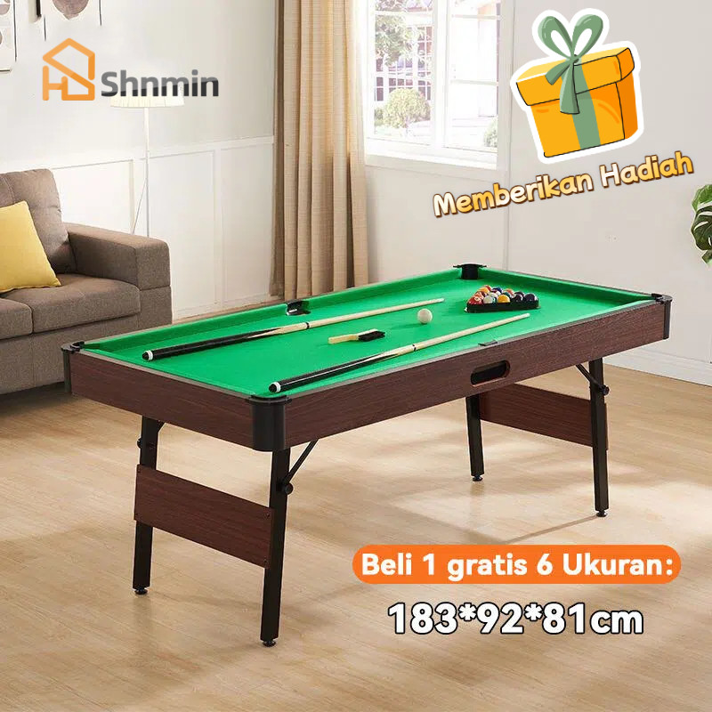 Meja Billiard Mini Lipat 6ft 183cm | Set Lengkap Bonus Alat  Meja Biliar Rumah untuk Keluarga