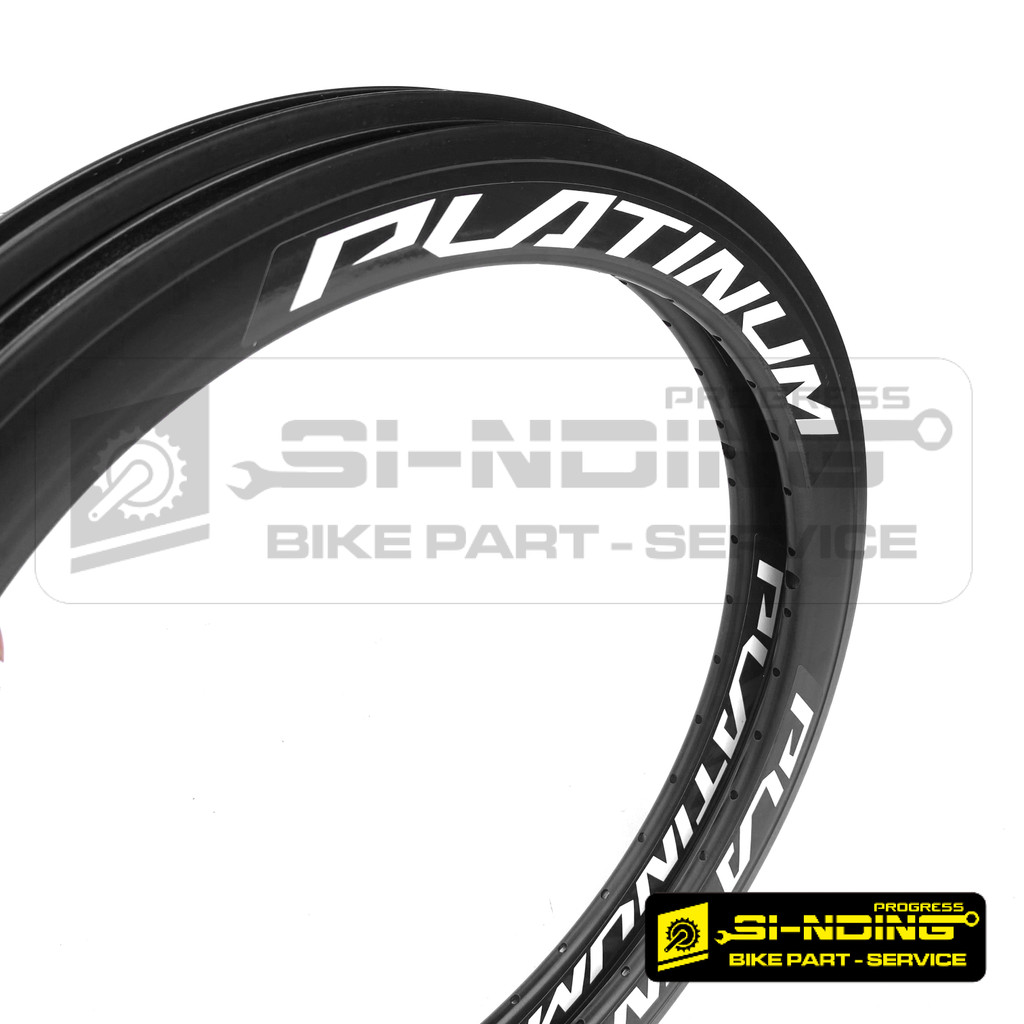 Velg Sepeda 20 Inch Platinum 4Cm Lubang 36 Hole 36H Double Wall Hitam Rim Rims Bmx Sepeda Lipat