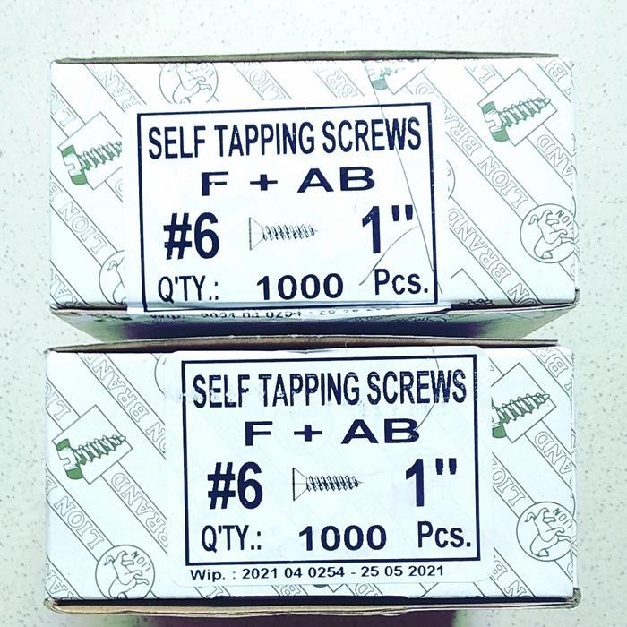 SEKRUP TAPPING KEPALA RATA 6X1=2,5CM /SEKRUP FH 6X1 MOONLION