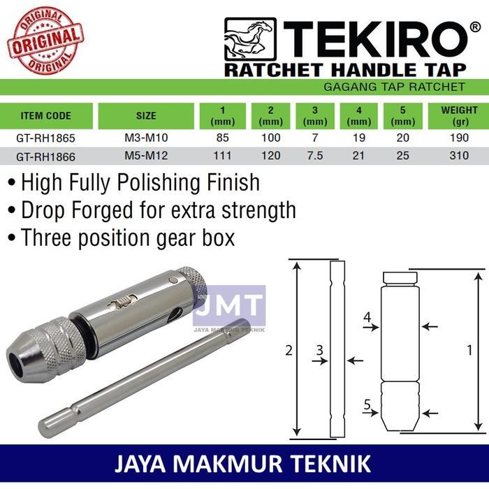 TEKIRO Handle Tap Ratchet M3-M10 Handel Tap Racet M5-M12 Gagang Tap - M3-M10