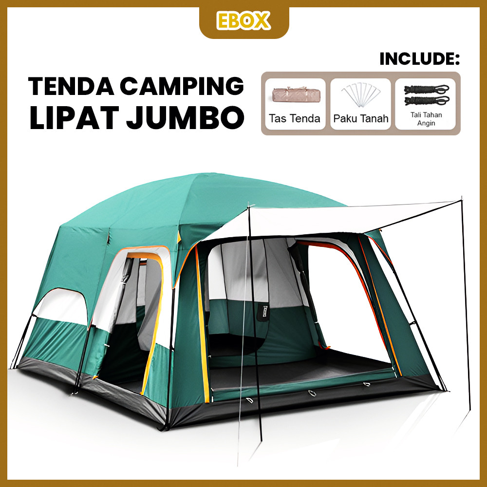 Tenda Camping Jumbo 10-13 Orang Tenda Outdoor Ada 2 Ruangan Waterproof Luxury Automatic