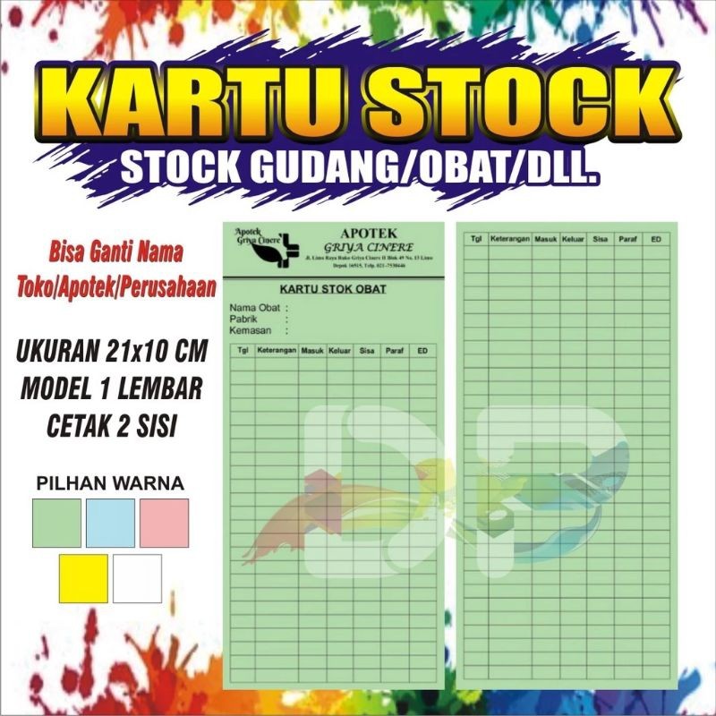 KARTU STOCK BARANG KARTU STOCK OBAT