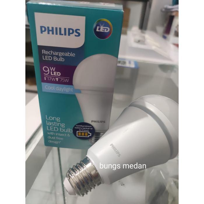 LAMPU LED EMERGENCY ACDC Philips 9w 9 Watt BULB AC DC 9WATT PUTIH