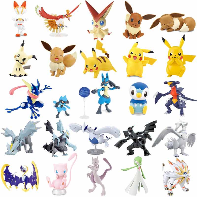 Pokemon Figures Plamo Pokemon Model Kit Quick Lugia Kyurem Mewtwo Eevee Lucario Riolu Greninja Pikau