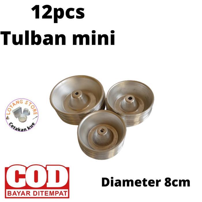 BAKEMAGIC Tulaban mini cetakan kue donat kue mini 12 pcs tulban mini ukuran varian Aluminium Loyang 