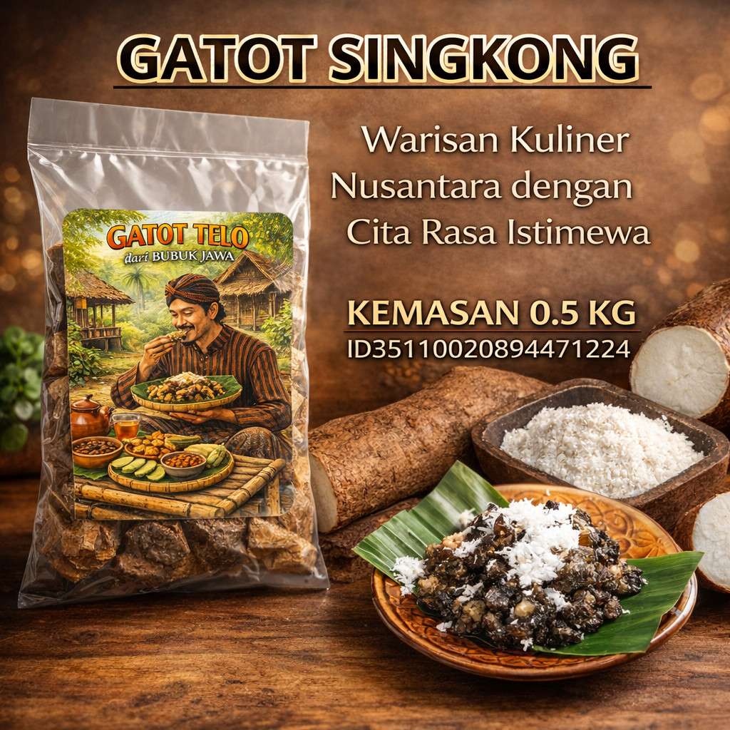 ( Gaplek Gatot ) Gatot Telo Gatot Instan kemasan 500 Gram Nikmat lezat makanan tradisional jawa gato