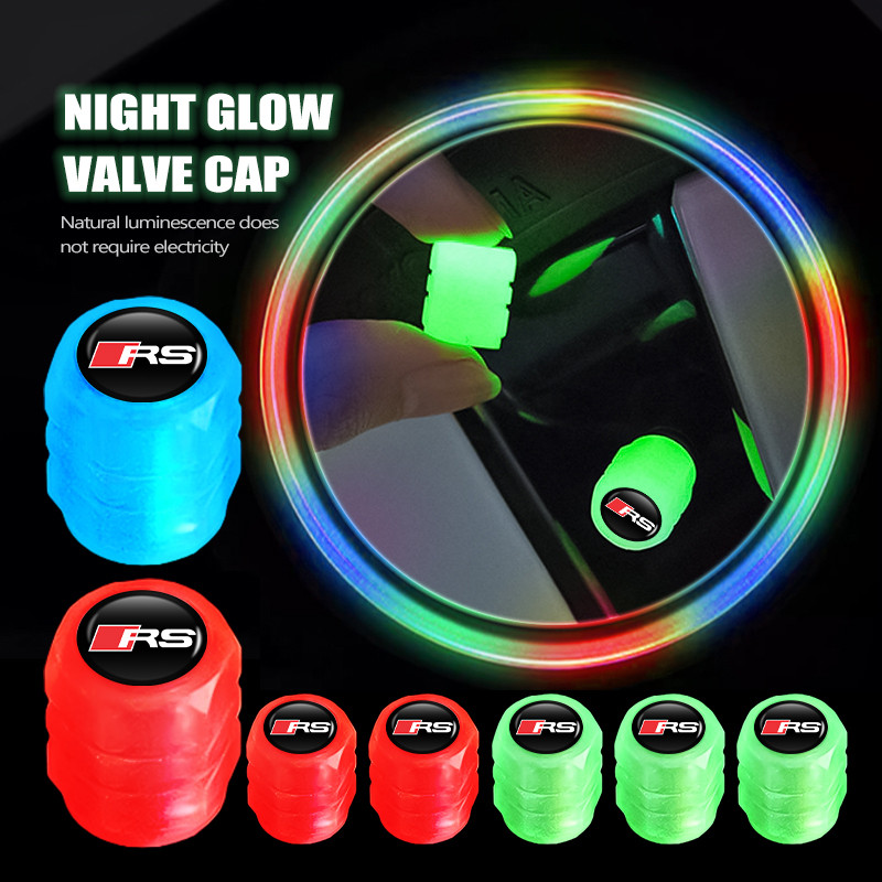 4/6/10pcs Night Glowing Car Wheels Valve Tyre Dustproof Cover For Au Sline RS3 RS4 RS5 RS6 RS7 RS8 Q