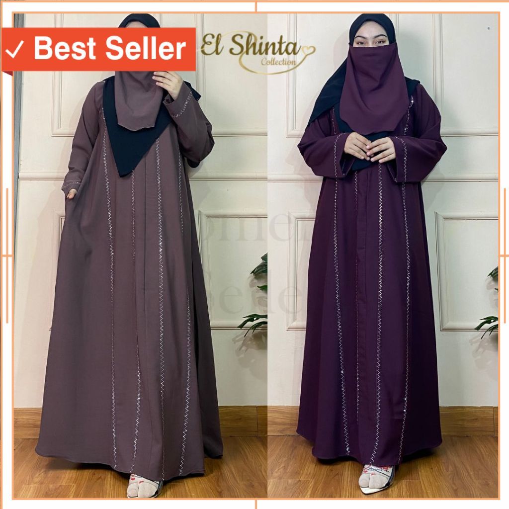 Baju Muslimah Wanita kekinian Lebaran Idul Fitri / Shazia Abaya Gamis Muslimah Wanita Terbaru Bahan 