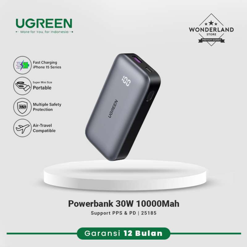 Ugreen Powerbank 30W 20000Mah Built in Cable USB-C PD PPS SFC