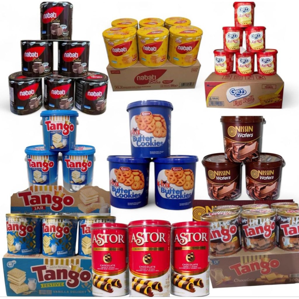 (kartonan)Aneka Kartonan Biskuit Kaleng | Tango Biskuit Kaleng 240 g( EXP DES 2026)