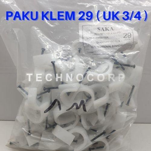 PAKU KLEM SAKA NO 29 UK 3/4 PIPA KABEL PAKU BETON HITAM IKK 100 PCS