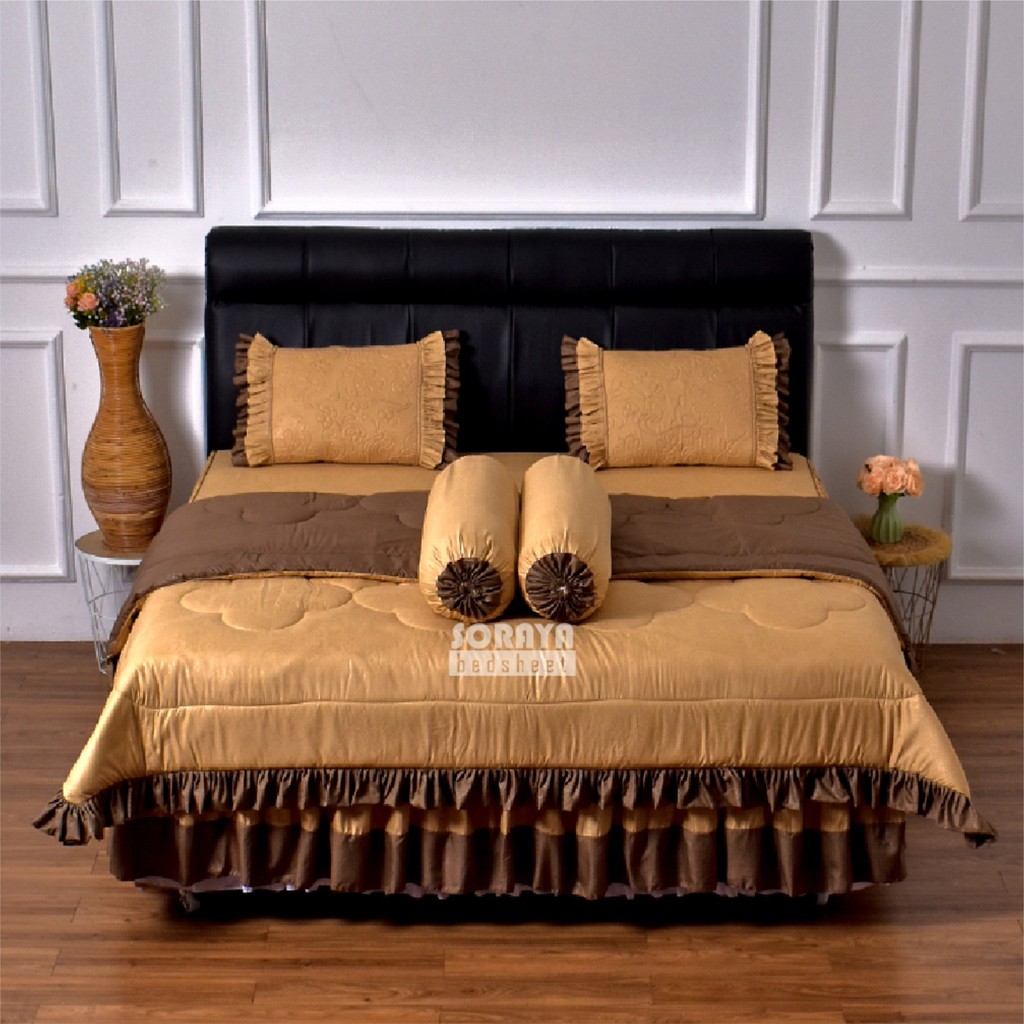 SORAYA- Embos Series – Bedcover Set | Sprei Rimpel | Sprei Karet Ukuran 180 x 200 x 30 - Desain Eleg