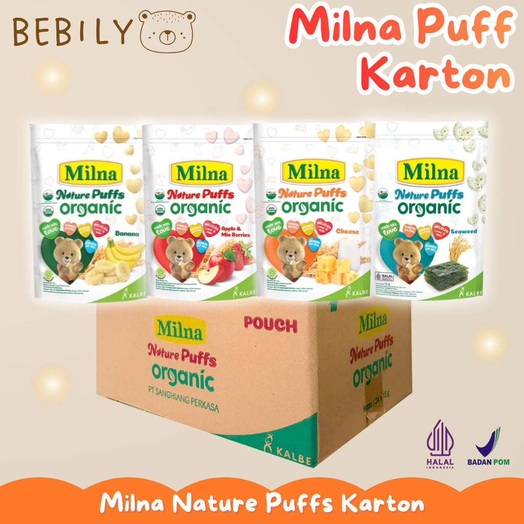 Milna Puff Karton isi 24 pcs Milna Nature Puffs Snack MPASI Bayi PUFF