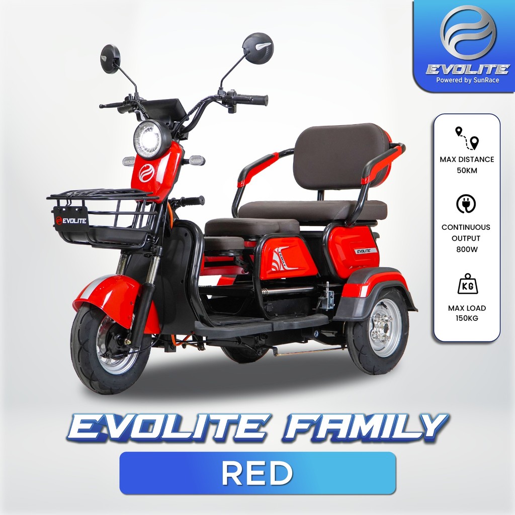 PROMO SPESIAL Sepeda Listrik Roda 3 Evolite Family dengan Mesin Mid Drive Motor 800W dan Battery Ker