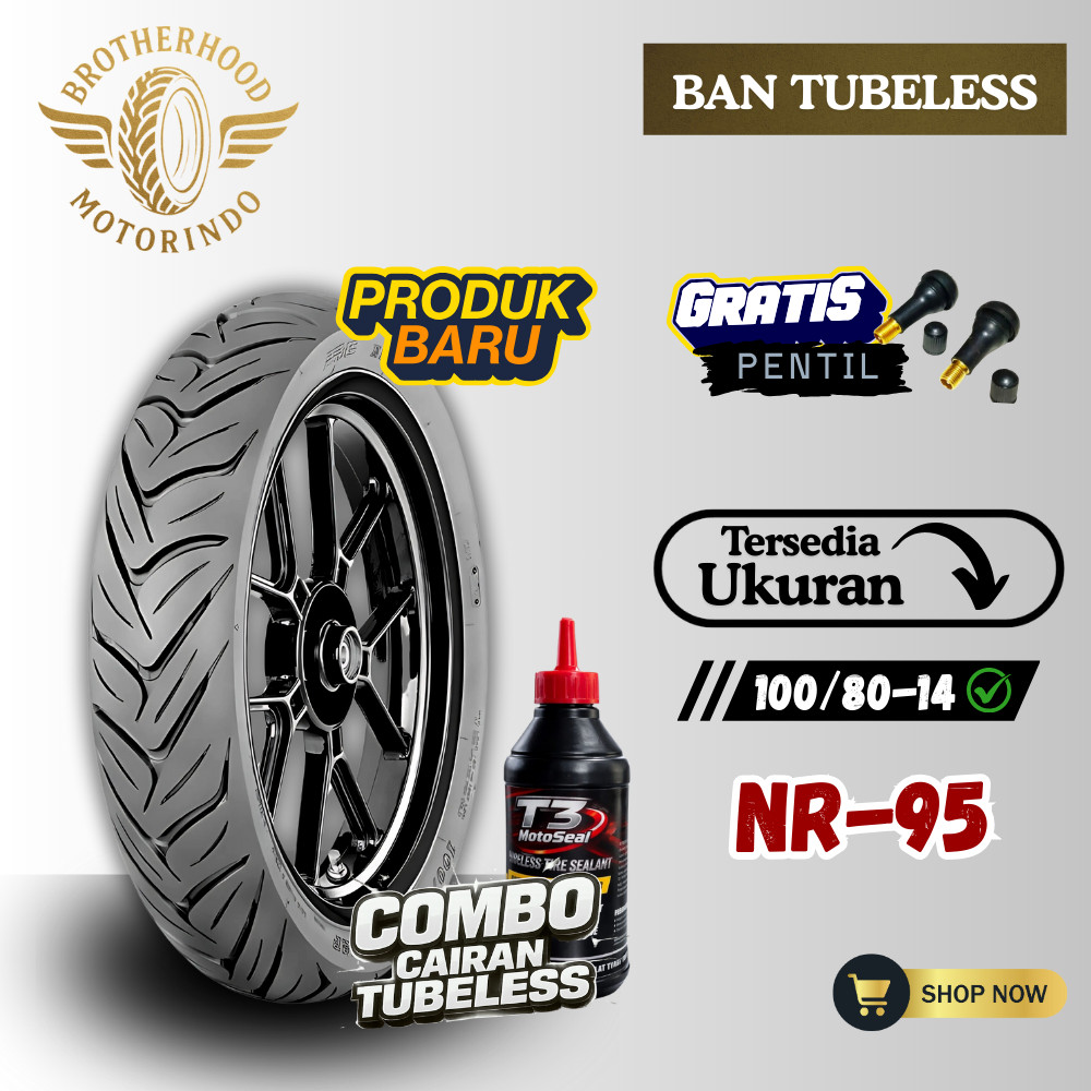 BAN IRC NR95 TUBELESS (100/80-14 / 100 80 14) BAN RING 14 / BAN IRC / BAN TUBBLES RING 14 / BAN MOTO