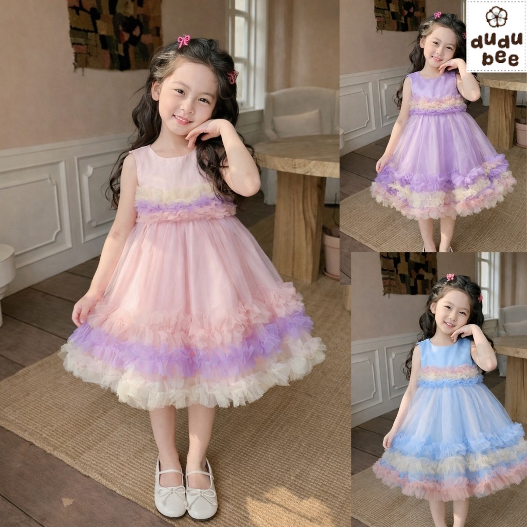 Dress Pesta Aqiqah Gaun Ulang Tahun Bayi Anak perempuan DOROTHY Import Mewah Model Korea UNICORN