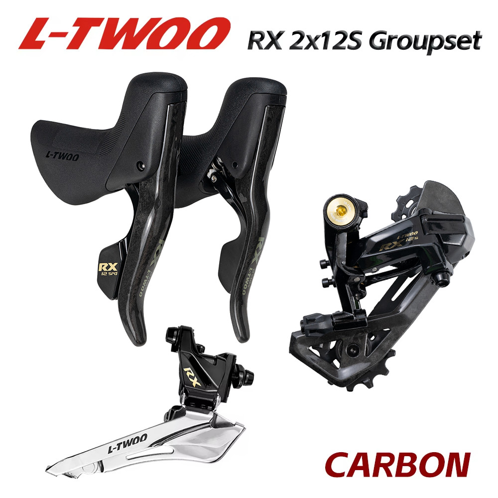 LTWOO RX 2x12 Speed, 24s Road Groupset 4Kit, Shifter Serat Karbon + Derailleur Belakang Serat Karbon