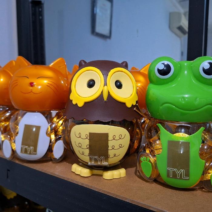 Promo TYL CHOCOLATE COIN ANIMAL bundle of 3 (cat, owl, frog ) Koin Coklat Karakter Camilan Cemilan F