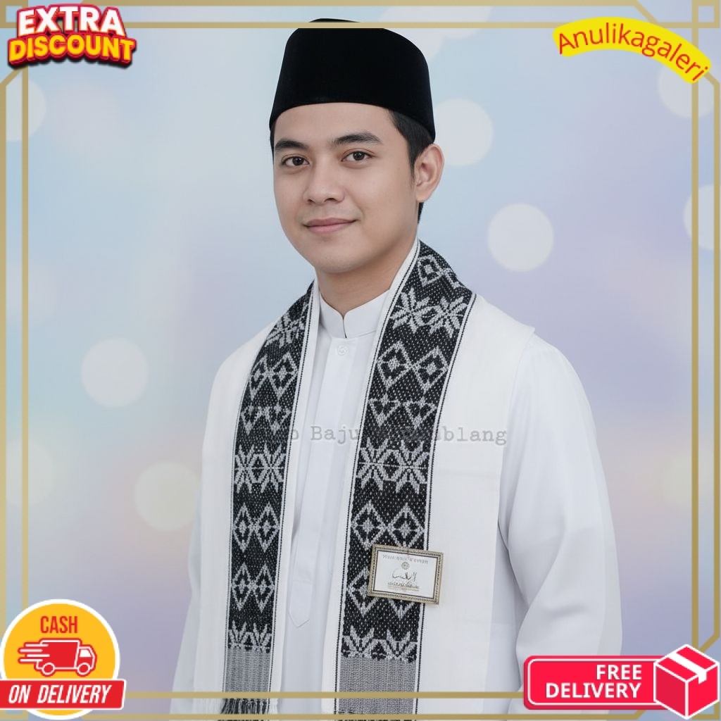 terbaru SORBAN PUTIH MURAH/ OLEH OLEH HAJI UMROH/ MOTIF SONGKET/POLOS/JAGUNG PREMIUM