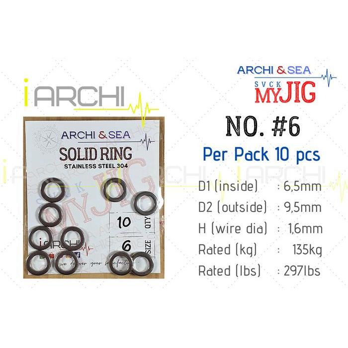 10 SOLID RING #6 SVCK MY JIG 9,5mm (6,5mm) Stainless Steel HOOK