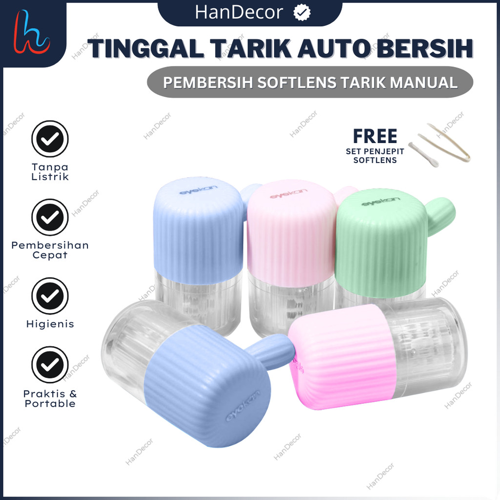 Eyekan Alat Cuci Softlens Portabel Mesin Pencuci Lensa Kontak Tarik Manual Dua Arah Steamer Cleaner 