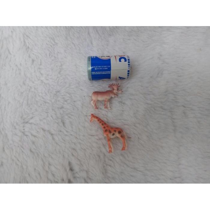 WILD ANIMALS ( ADA UNTA & KANGGURU) MAINAN HEWAN KARET MINI ISI 12pcs