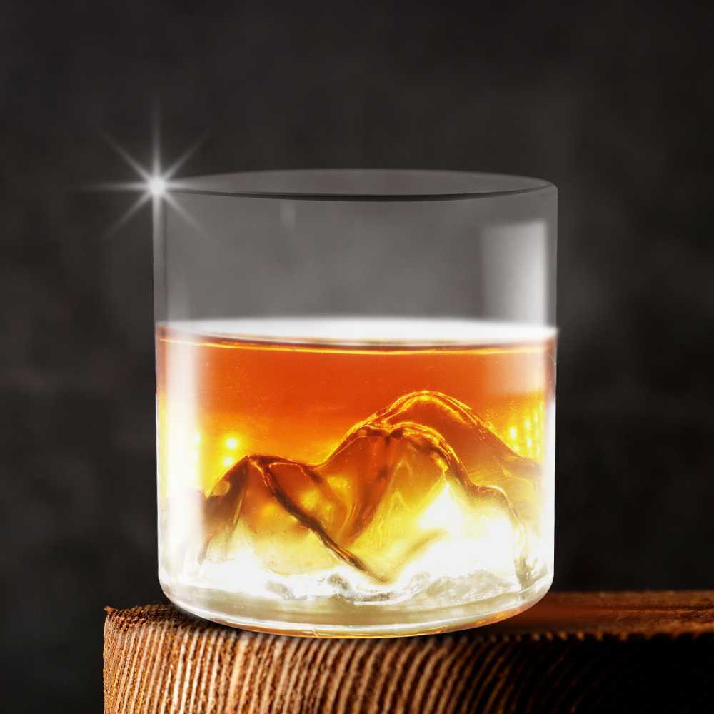 Gelas Kaca Estetik Japanese Mountain Rock Glass Gelas Kopi Teh Unik Desain Gunung Fuji 180ml - Q521
