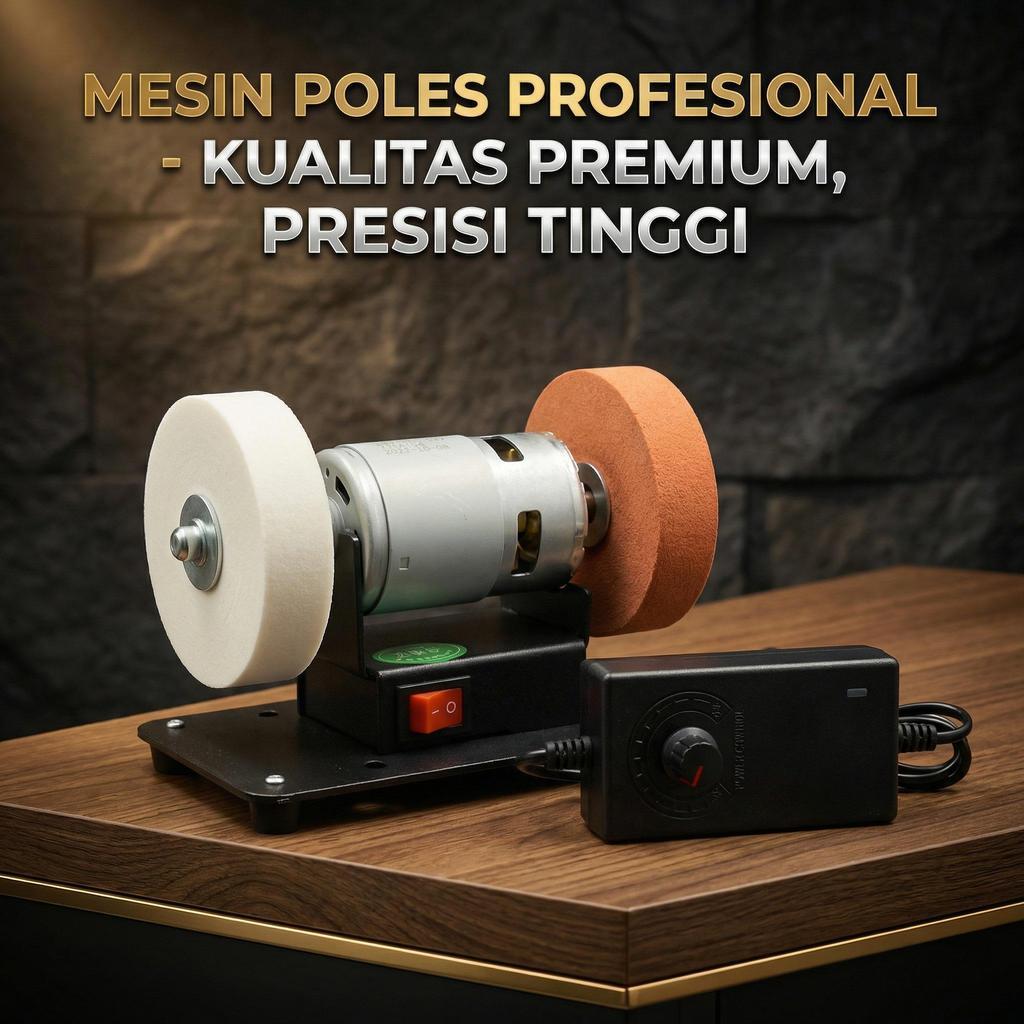 Double Grinder Machine Set 100W Mesin Gerinda Duduk Alat Poles Amplas Besi Baja Stainless Batu Akik 