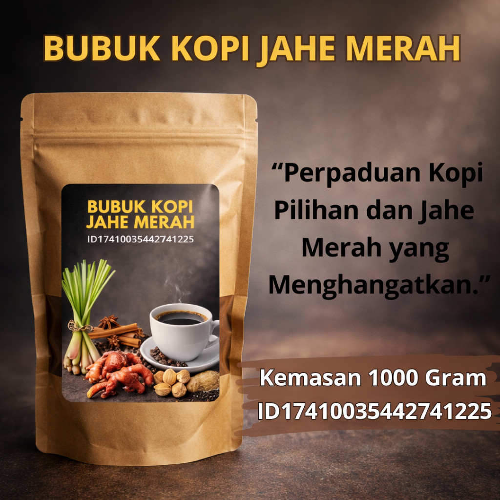 Bubuk kopi Jahe merah nikmat hangat dan lezat Kemasan 1 Kg Kopi bubuk jahe merah murah bubuk kopi hi