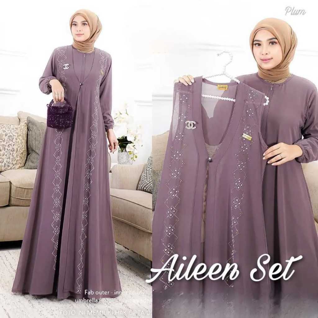Gamis Outher Set ailen / jasmine / ceruty / big size Ld 120 MURAH