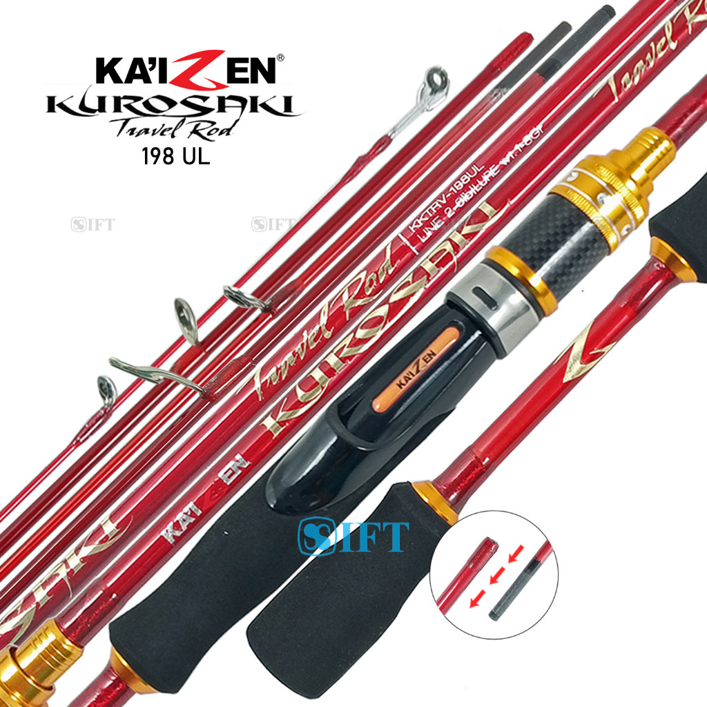 Joran UL KAIZEN KUROSAKI TRAVEL ROD | Solid Tip Carbon | Sambung 3 | 198 | Extra Ultralight | Castin