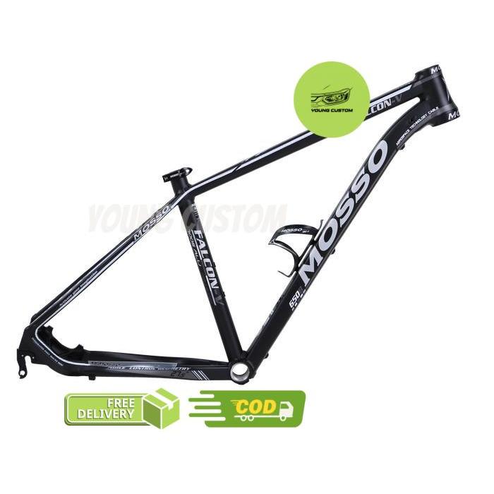 Mosso Falcon V Frame Set Sepeda Sepeda XC MTB [27.5 / 29 Inch] - Black/Grey, 27.5x15.5