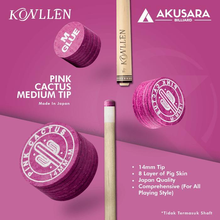 Tip Billiard Pink CACTUS Medium Konllen Cue Tip Billiard - Soft