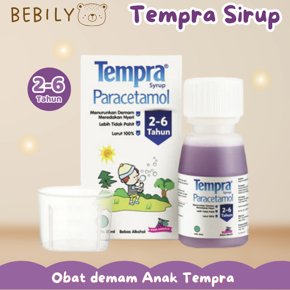 Tempra Sirup Paracetamol Obat Penurun Demam Anak 2-6 Tahun Rasa Anggur 30ml