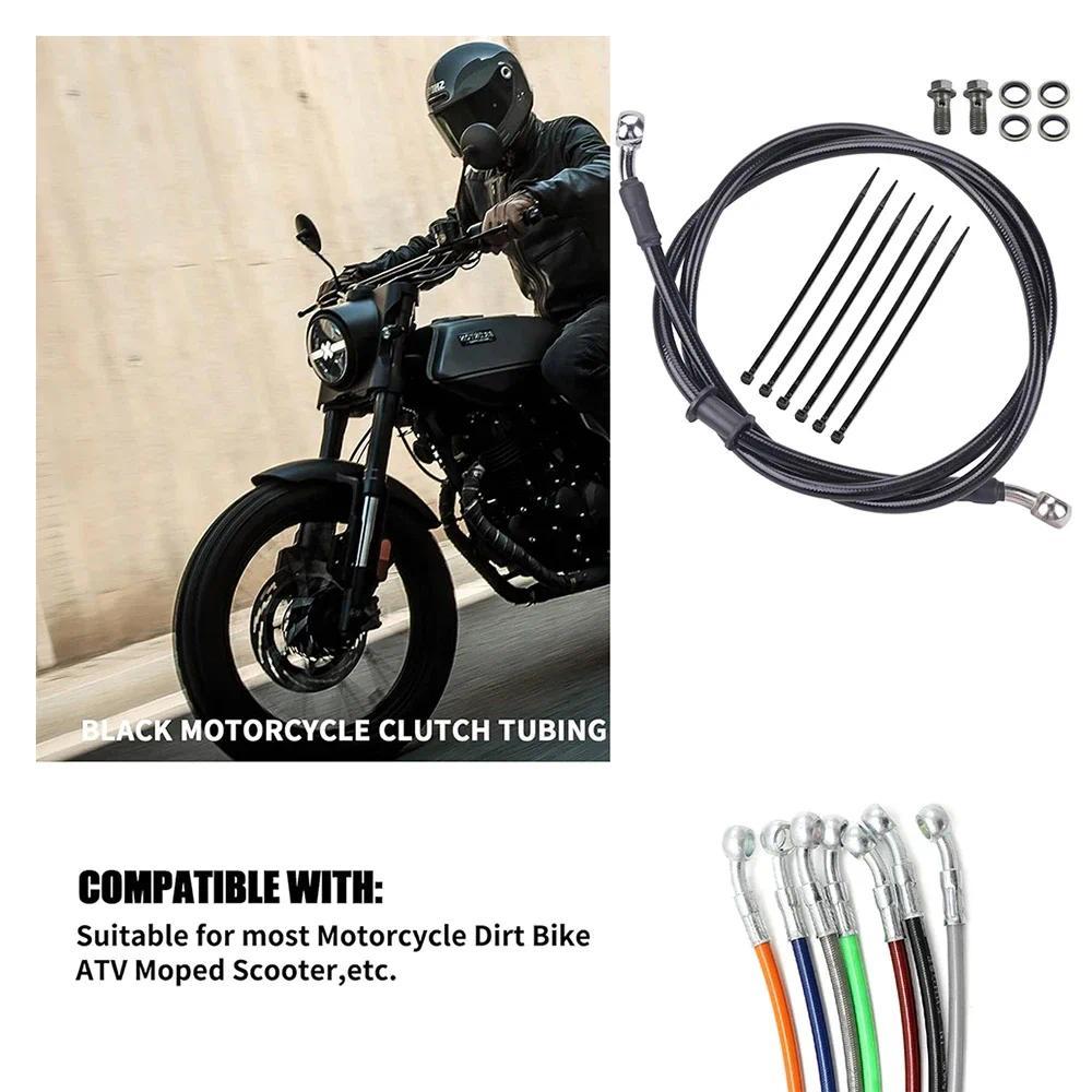 Selang Kopling Rem Hidrolik Sepeda Motor Universal 100mm~3000mm dengan Jalinan Baja dan 28° Fitting 