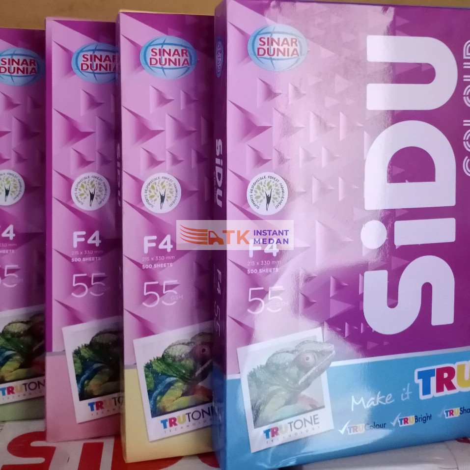 Kertas HVS WARNA SIDU F4 55 gsm 1 Rim