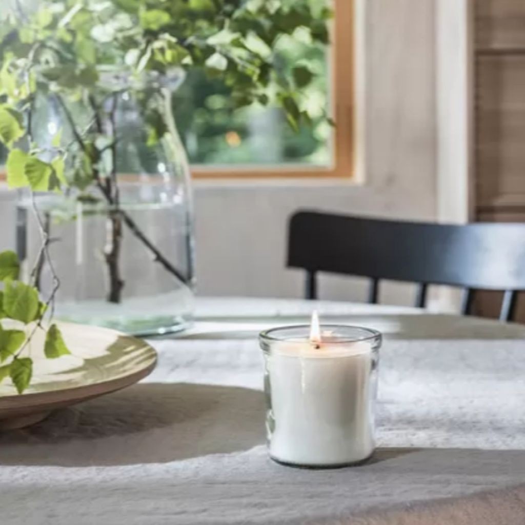 1 pcs Lilin dalam Gelas Aromaterapi hutan skandinavia putih 40 jam IK34 Adlad Jeruk La Sonne