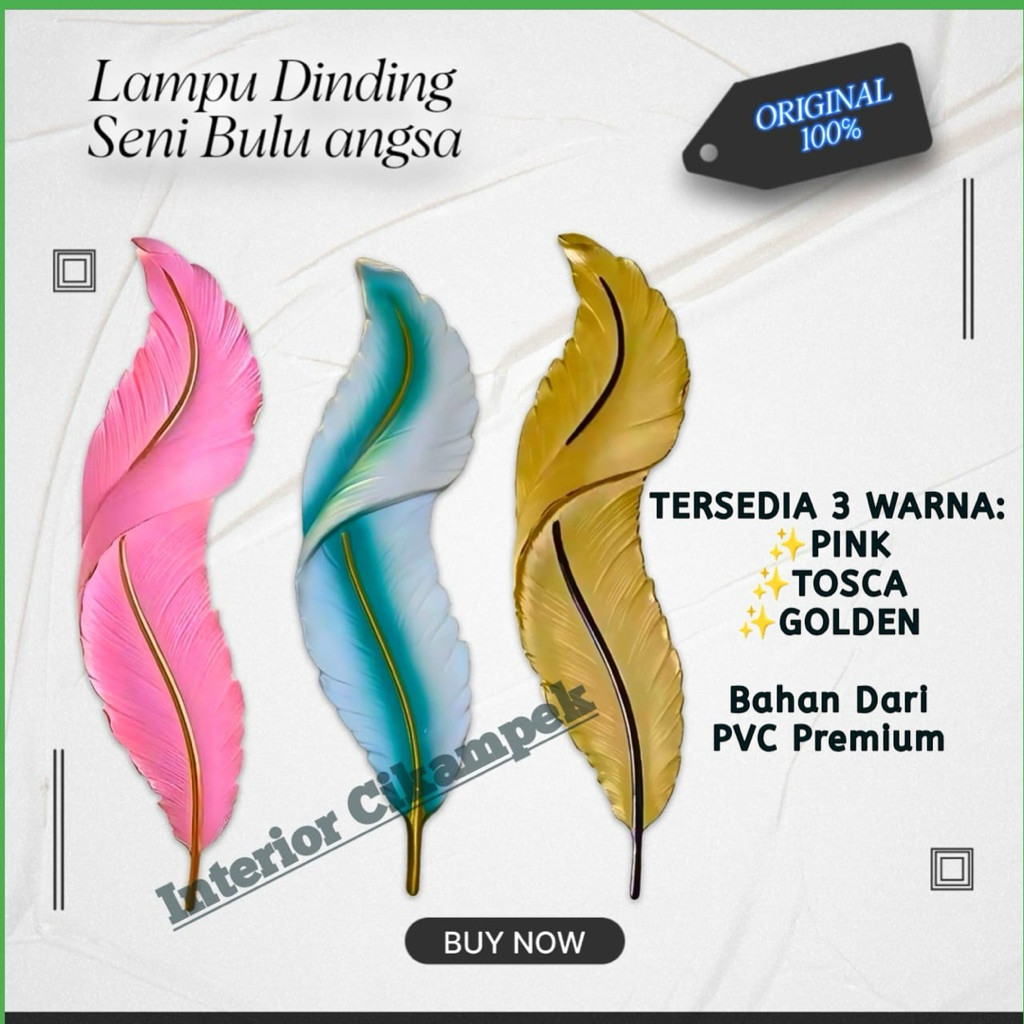 3 Warna Baru Lampu Dinding Seni Bulu Angsa-Walldecor Dinding Mewah